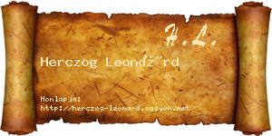 Herczog Leonárd névjegykártya
